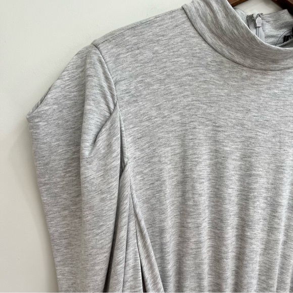 Express Gray Cozy Stretch Jersey Knit Belted Puff Sleeve Lounge Jumpsuit XL - Picture 5 of 14